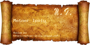 Metner Ipoly névjegykártya